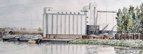 Waterverfschilderij van Dutch Cleaning Mill.